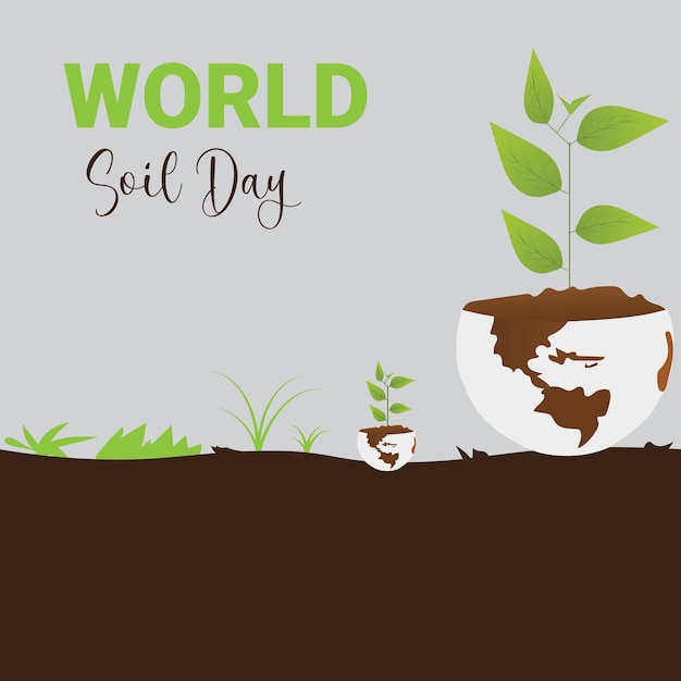 Premium Vector World soil day vector illustration background banner