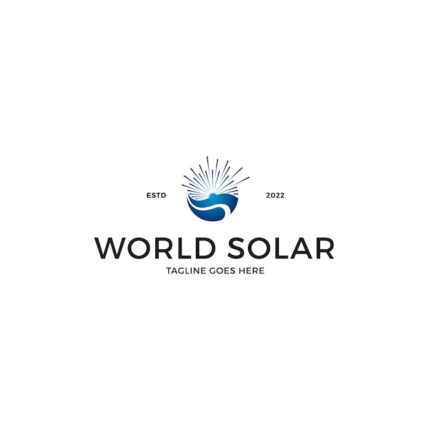 World solar energy logo design