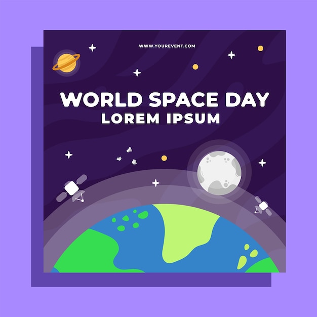 Premium Vector World space day social media posts