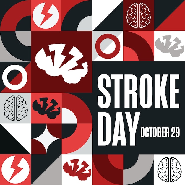 World Stroke Day 29 oktober Holiday concept Template voor achtergrond banner kaart poster met tekst opschrift Vector EPS10 illustratie