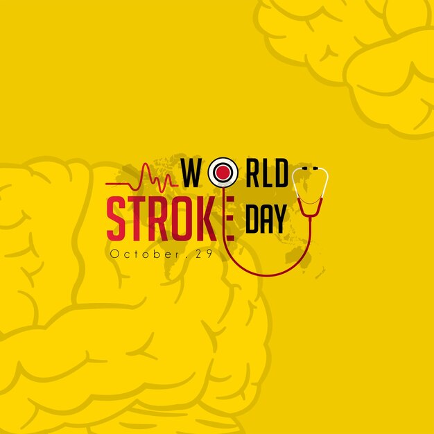 Vector world stroke day is observed every year on october 29 raise awareness the prevention and treatment the condition