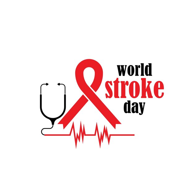 Premium Vector World stroke day vector logo poster illustration of world stroke day on october