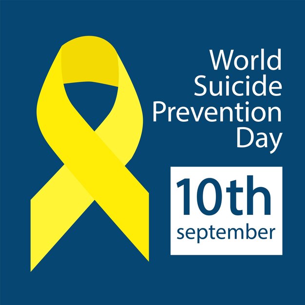 World Suicide Prevention Day concept met bewustzijnslint Ontwerp voor poster wenskaart banner