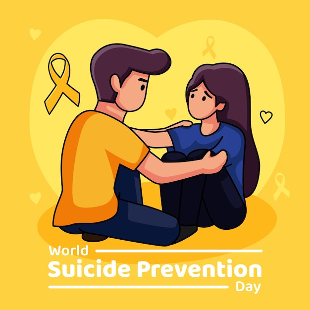 Vector world suicide prevention day concept