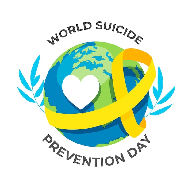 Всемирный день предотвращения самоубийств с сердцем и земным шаром
