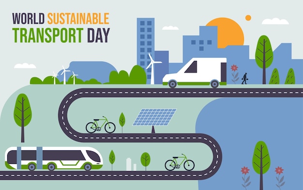 world sustainable transport day design templet for your poster and banner