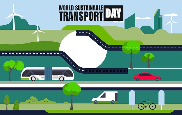 world sustainable transport day design templet for your poster and banner