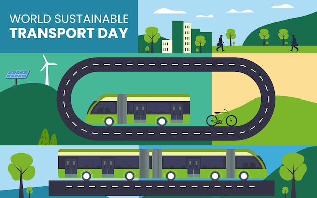 world sustainable transport day design templet for your poster and banner