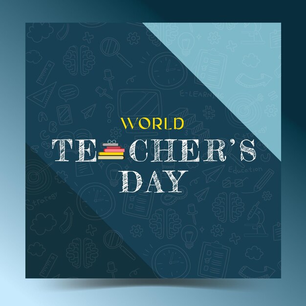 Vector world teacher's day art illustration