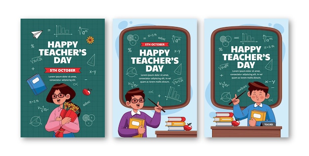 world teacher's day celebration greeting cards