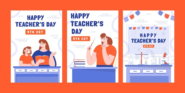 world teacher's day celebration greeting cards