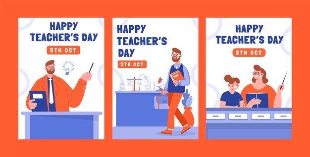world teacher's day celebration greeting cards