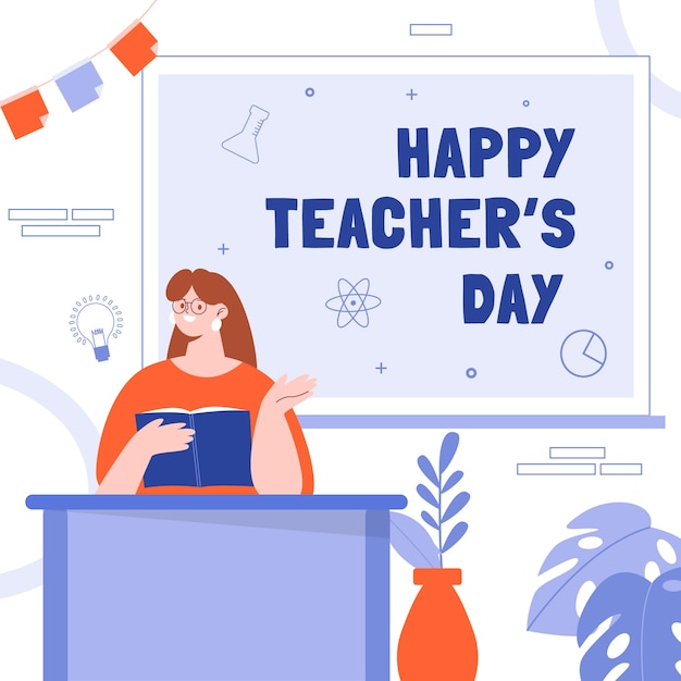 world teacher's day celebration illustration