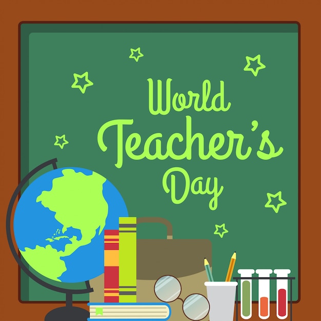 World teacher's day illustration