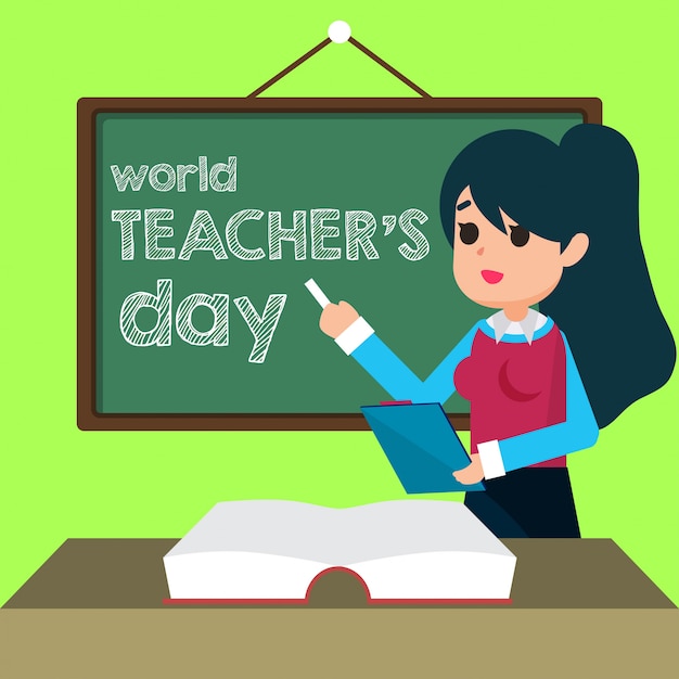 World teacher's day illustration