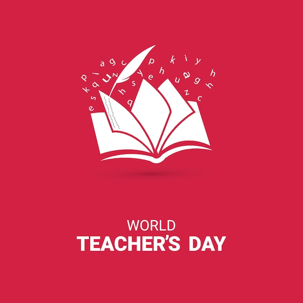 World teachers day book free vector