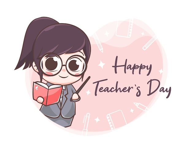 World teachers day cartoon illustration