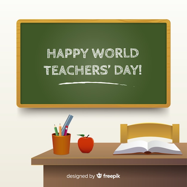 World teachers' day composition with realistic design