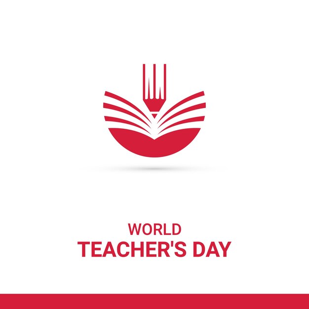 World teachers day pein and book free vector