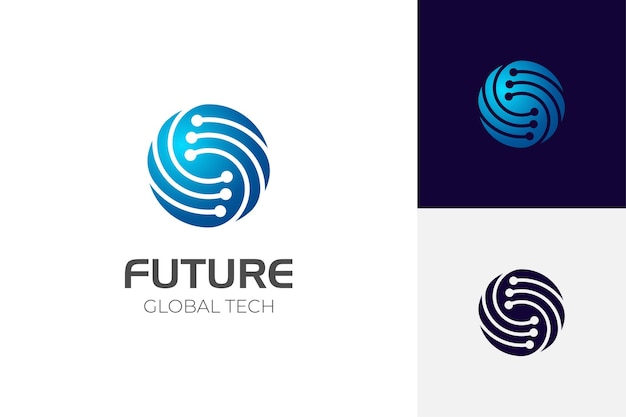 World Tech Logo Design Modern icon globe sphere technology logo design element