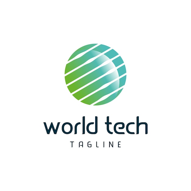 Vettore il logo world tech progetta il vettore concettuale, il simbolo del modello del logo globe