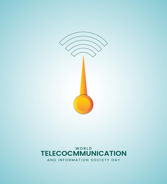 Illustrazione 3d della giornata mondiale delle telecomunicazioni