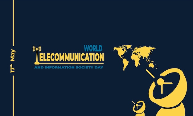 World telecommunication and information society day vector background illustration and text