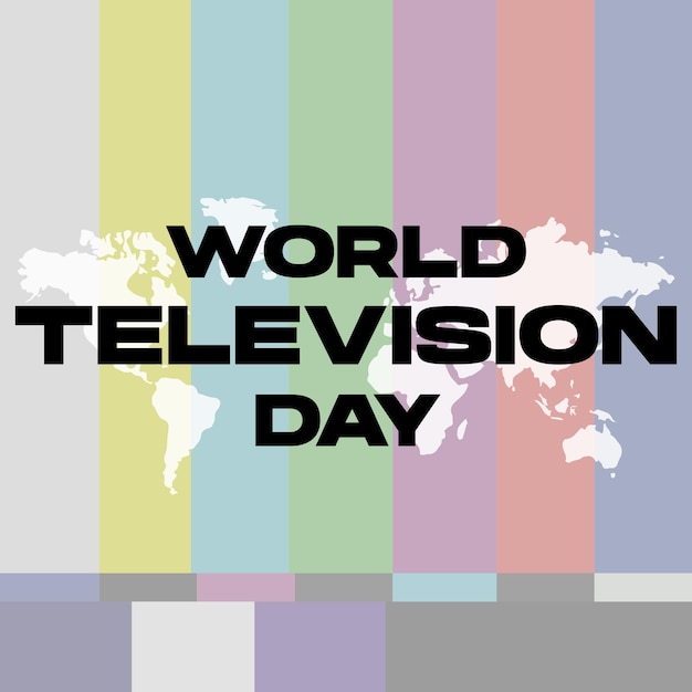 World Television Day with No Signal Backround and world map Vector Illustration.