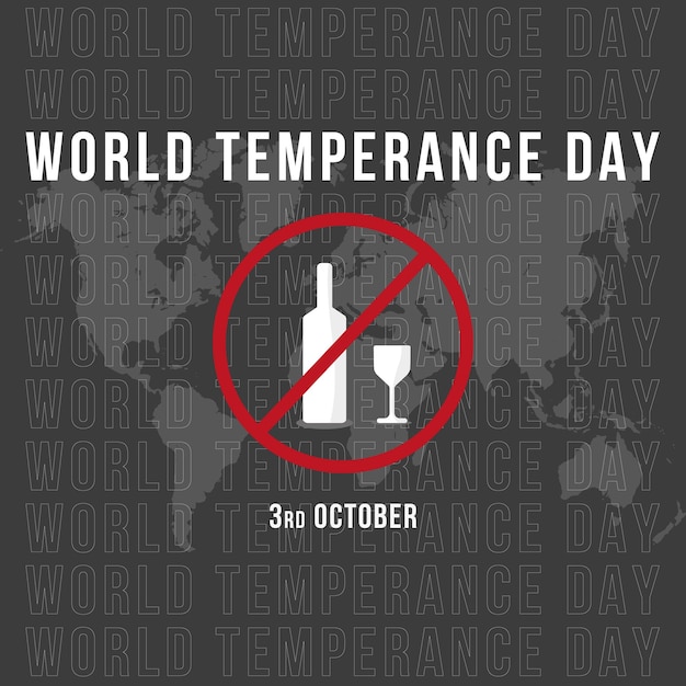 World Temperance Day Graphics Banner Vector Design Elements en poster