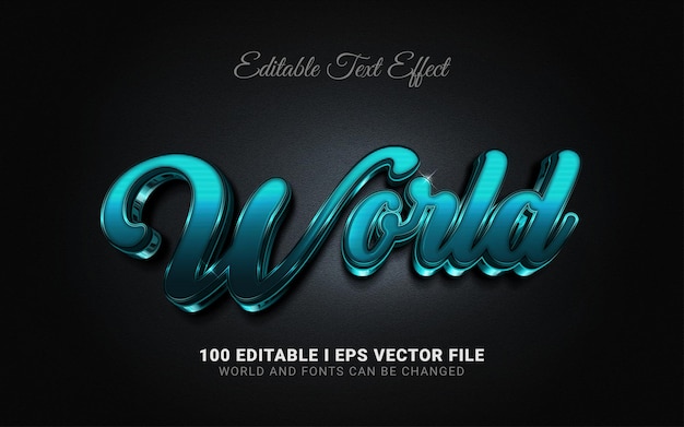 Vector world text effect