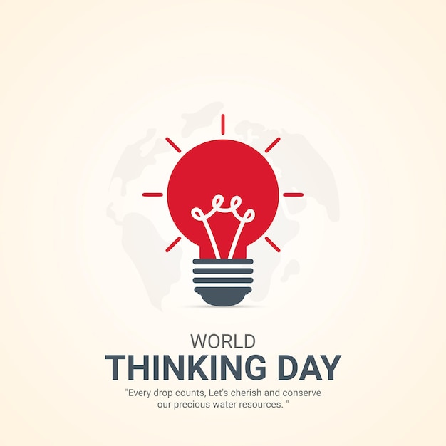 World Thinking Day World Thinking Day creative ads design Feb 22 social media poster vector 3D illustration