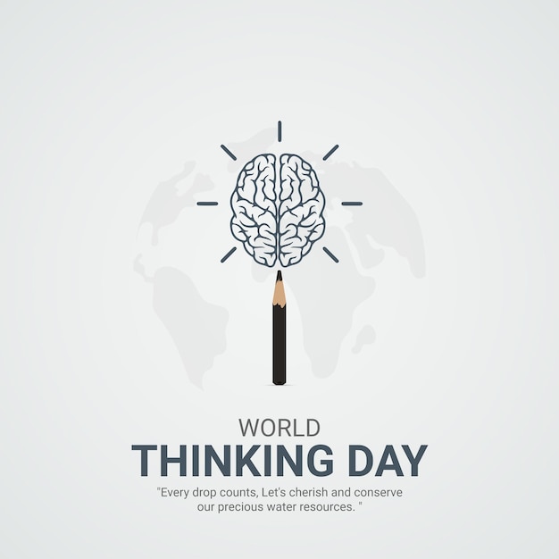 Vector world thinking day world thinking day creative ads design feb 22 social media poster vector 3d illustration