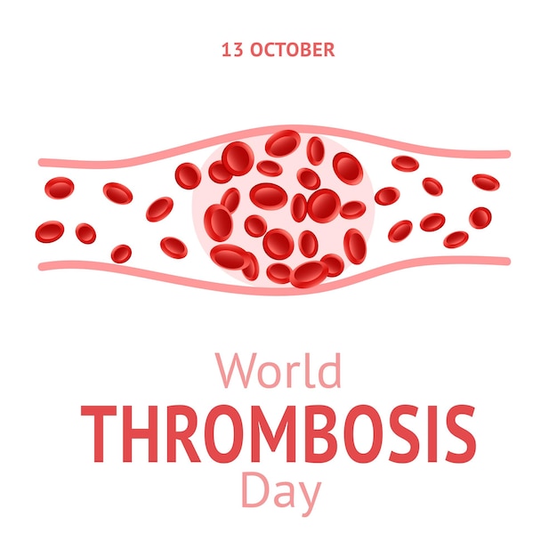 World Thrombosis Day 13 October Design vector illustration with Thrombosis symbol