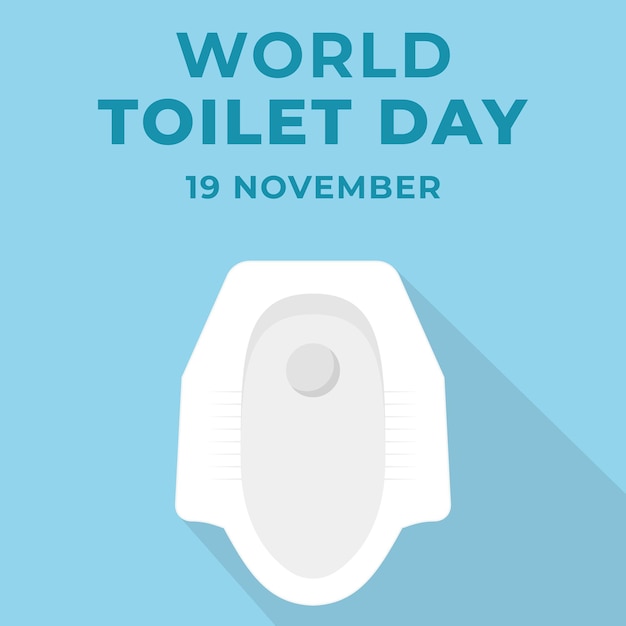 평면 디자인 일러스트레이션의 세계 화장실의 날