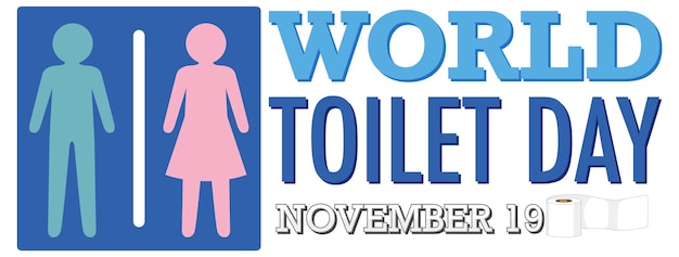 Vettore progettazione del testo della giornata mondiale della toilette