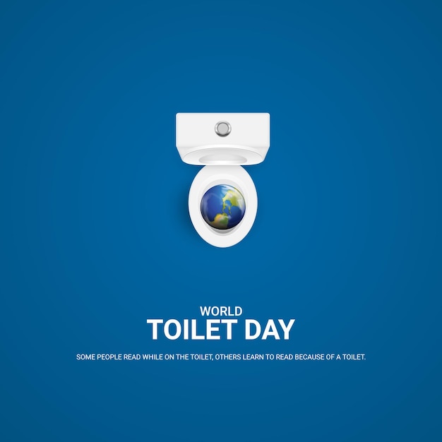 World toilet day world and toilet blue background free vector