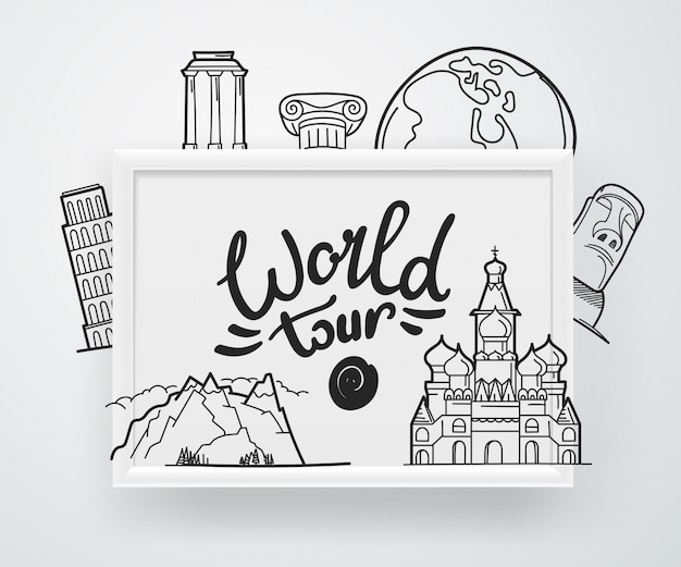 Vector world tour concept,