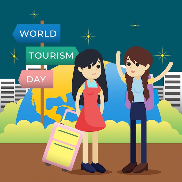 World tourism day illustration