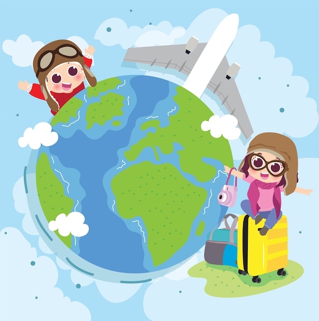 Vector world tourism day illustration