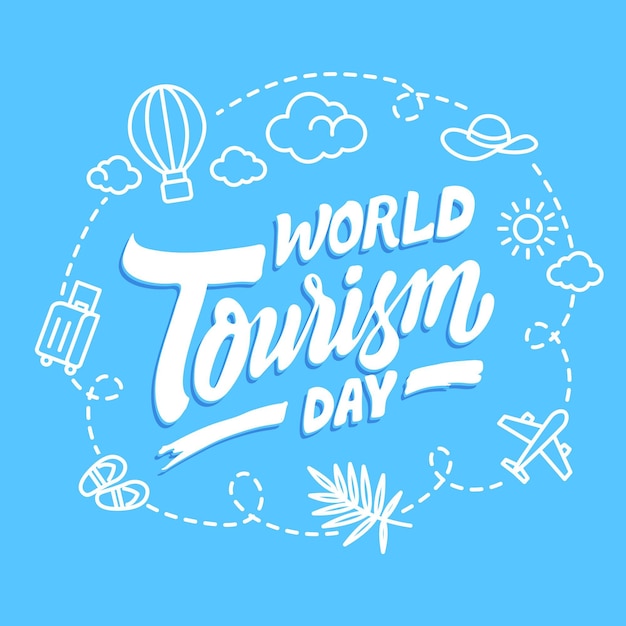 World tourism day lettering