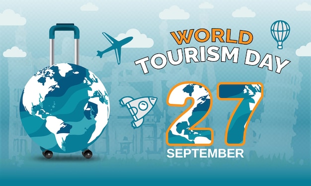 Vector world tourism day social media ad concept helping hand instagram post template