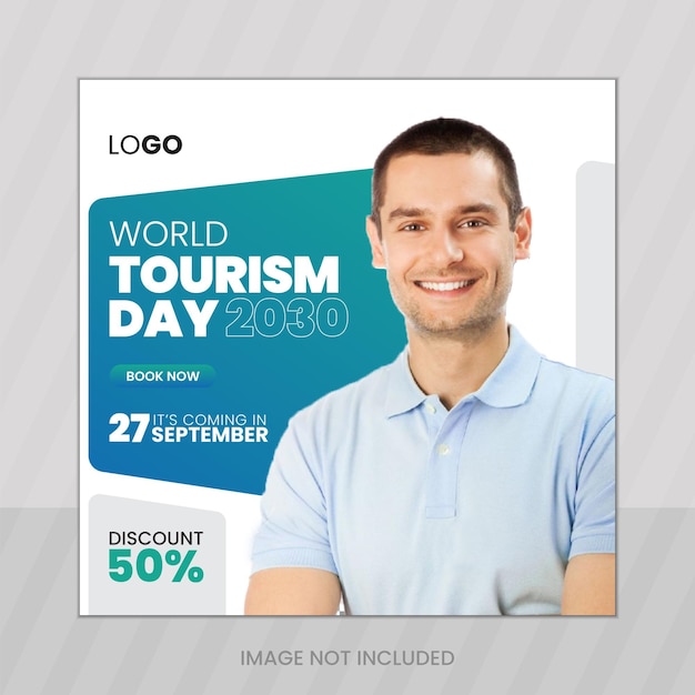 World Tourism Day social media post design template