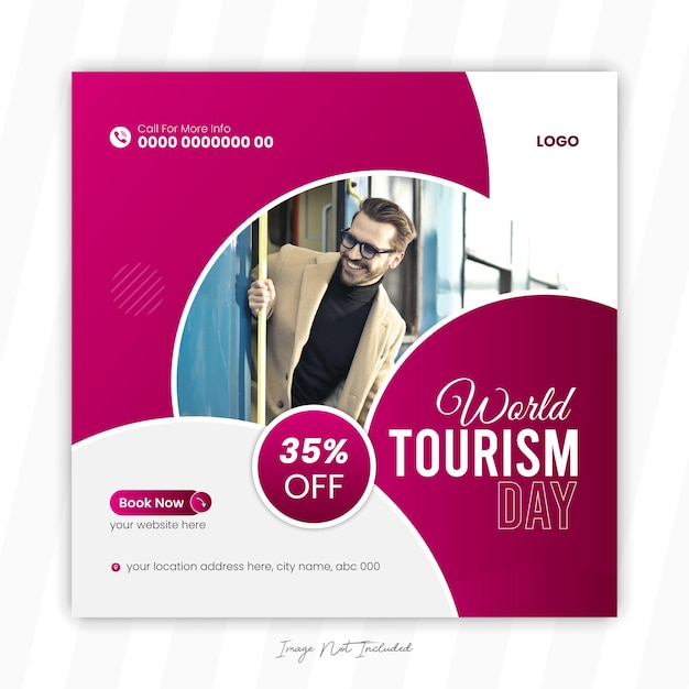 World tourism day social media post design template