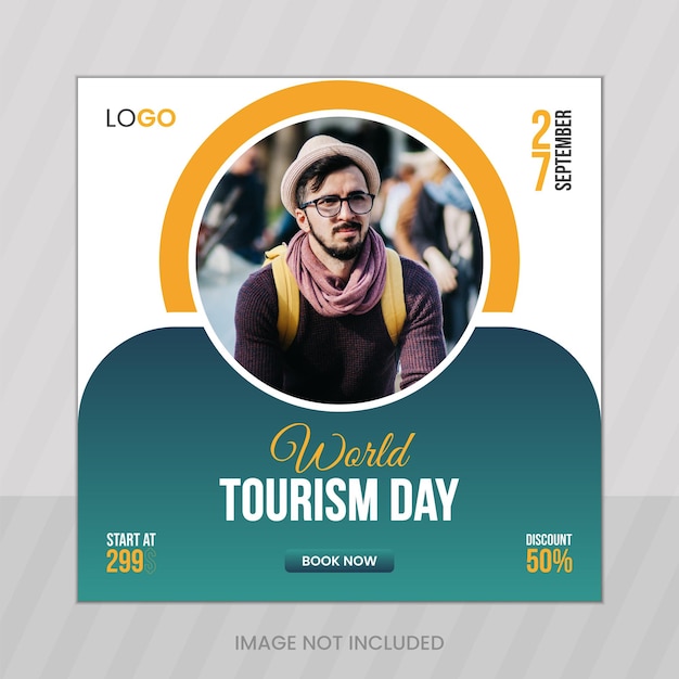 world tourism day social media post design template