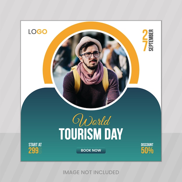 World Tourism Day social media post design template