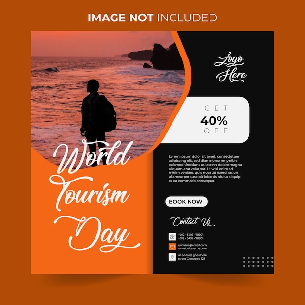 세계 관광의 날 소셜 미디어 포스트 디자인