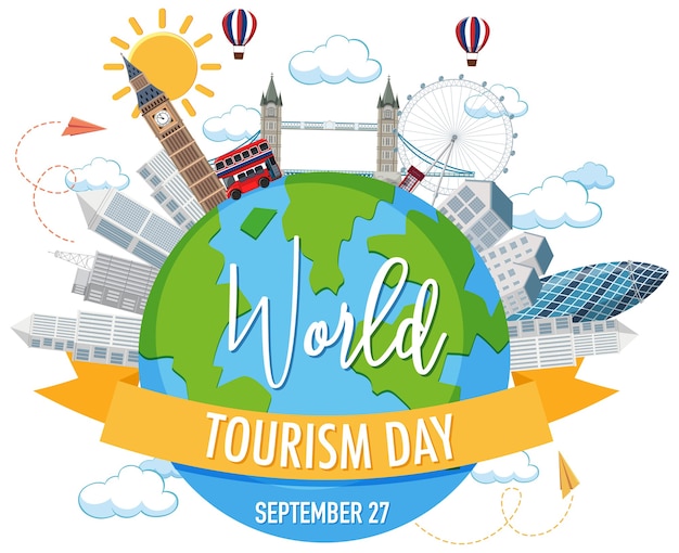 Vector world tourism day symbol