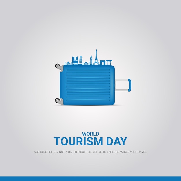 World Tourism Day toly beg and city free vector