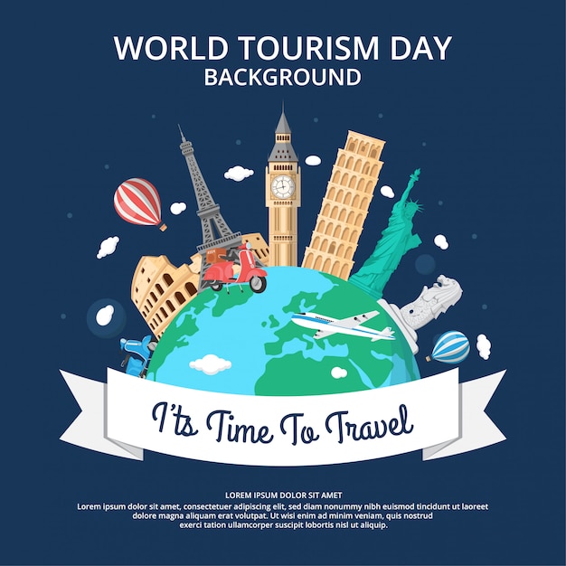 Vector world tourism day vector illustration