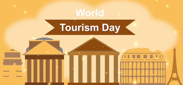 Vettore giornata del turismo mondiale